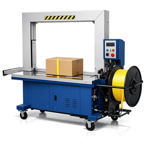 Strapping rolls and a tensioning machine for unitizing palletised loads